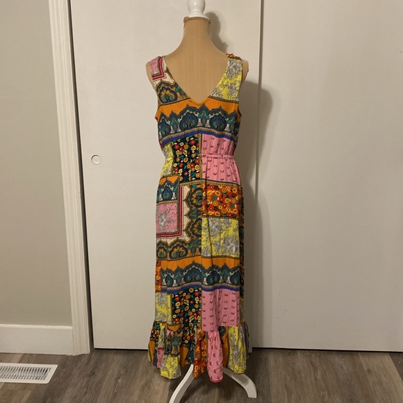 Kate & Mallory Patchwork Ruffle Bottom Maxi High Low Dress - Picture 7 of 10